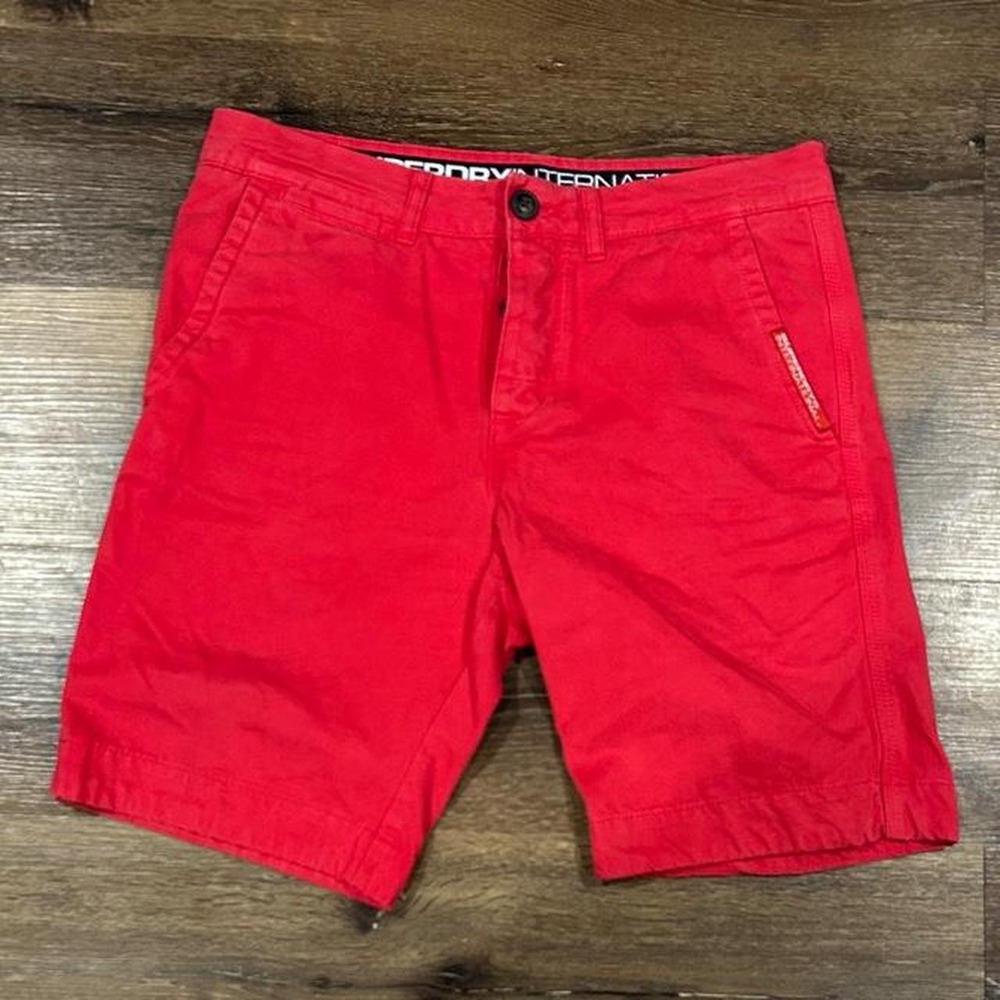 Superdry Red Chino Shorts -Medium